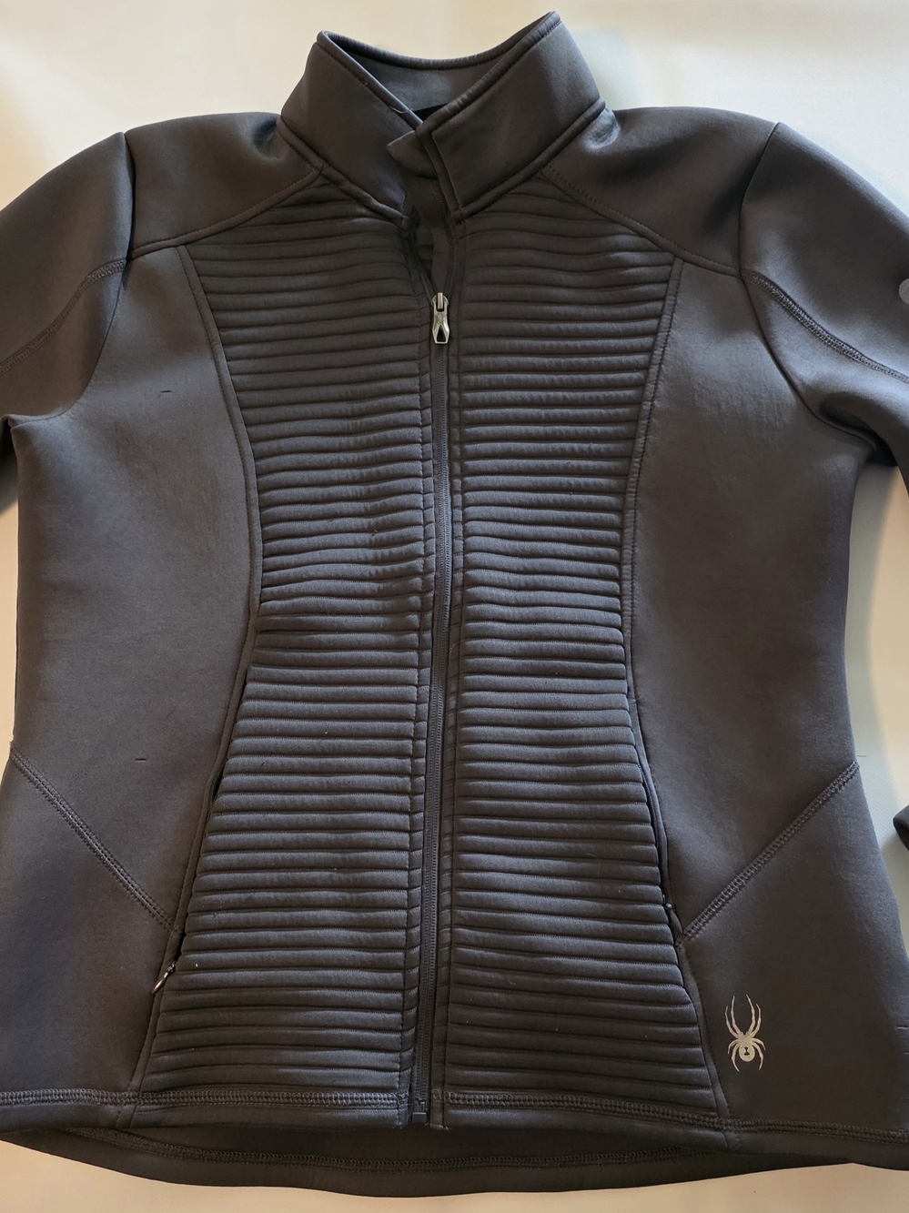 Spyder Women's Black Quilted-Panel Bomber Jacket